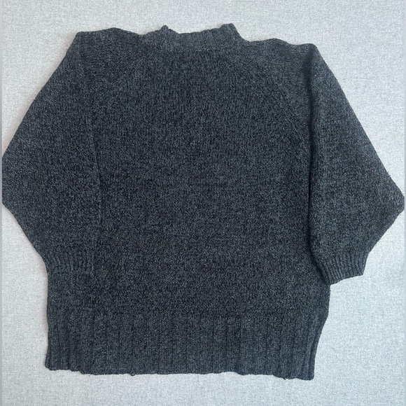 VTG Victoria Jone Sweater Womens Plus 3X Mock Neck Charcoal Chunky Cable Knit - Picture 2 of 8